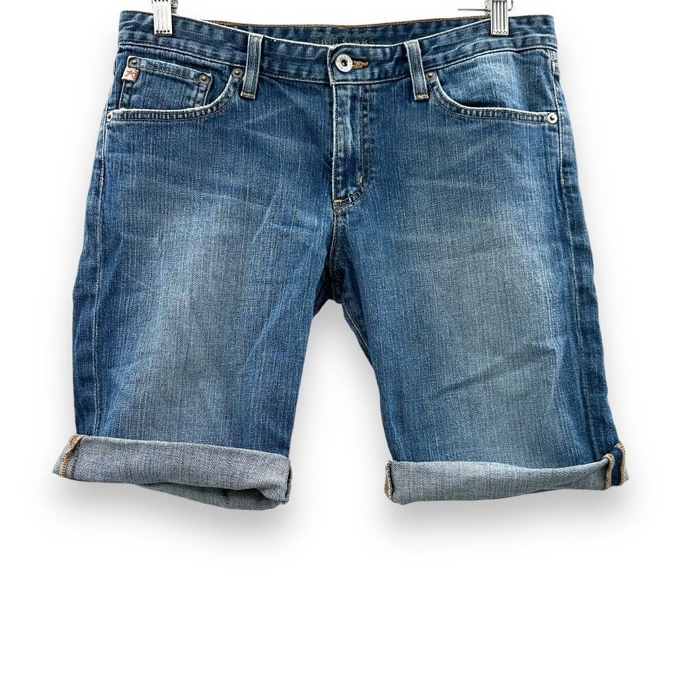 Big Star‎ Alexis Mid Rise Medium Washed Rolled Hem Bermuda Shorts Sz 31